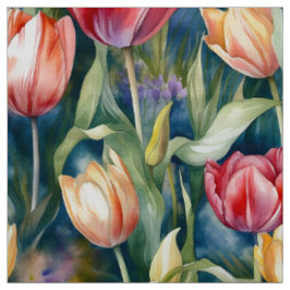Tela Tulipanes acuarela (Vivid)