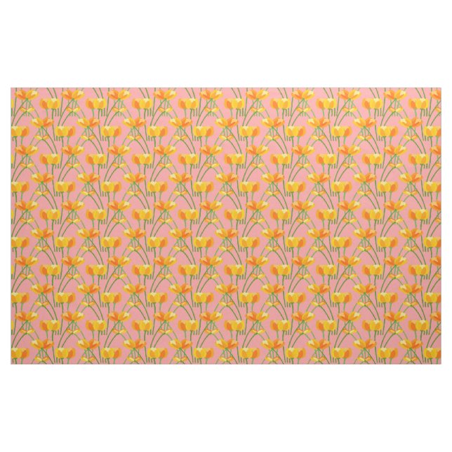 Tela Tulipanes de rubor ("Cuarto gordo" (fat quarter))