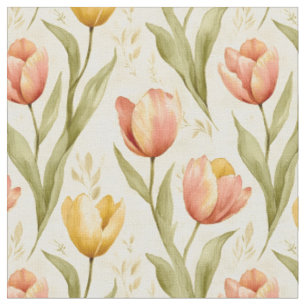 Tela Tulipanes en amarillo pálido