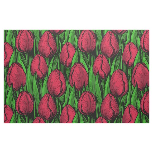 Tela Tulipanes rojos ("Cuarto gordo" (fat quarter))