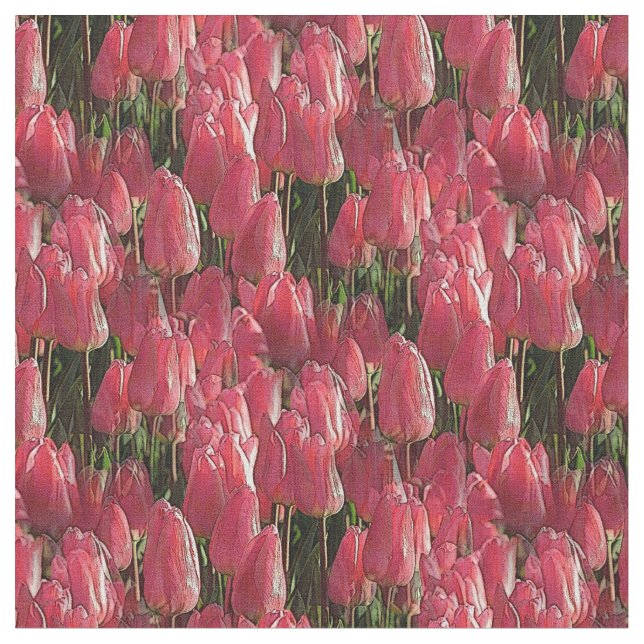 Tela Tulipanes rosados de bonito (De cerca)