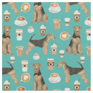 Tela turquesa amante del café airedale terriale