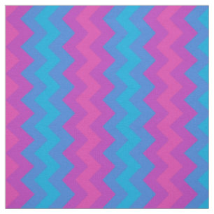 Tela Turquesa, Azul, Magenta, Patrón De Chevron Púrpura