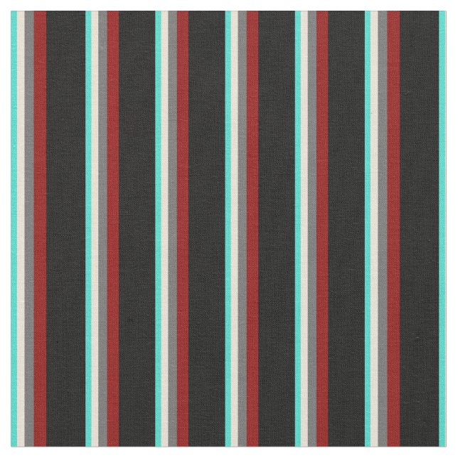 Tela Turquesa, Bisque, gris oscuro, rojo oscuro y negro (De cerca)