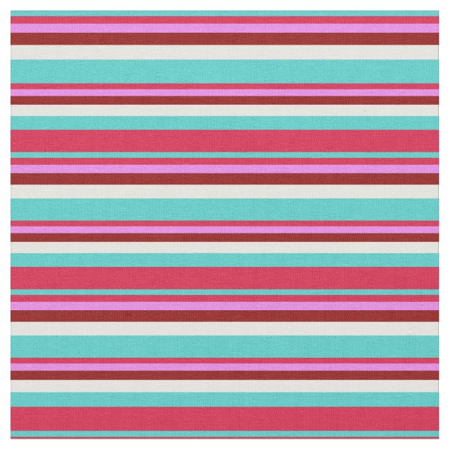 Tela Turquesa, Crimson, Violeta, Rojo Oscuro y Blanco (De cerca)