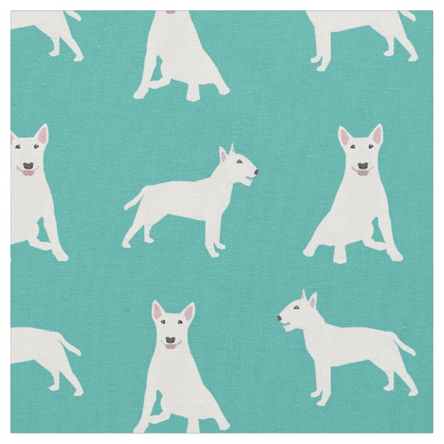 Tela turquesa de perrito blanco (De cerca)