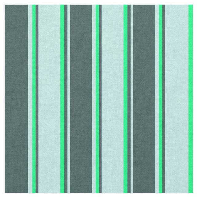 Tela Turquesa, gris pizarra oscuro y patrón verde (De cerca)