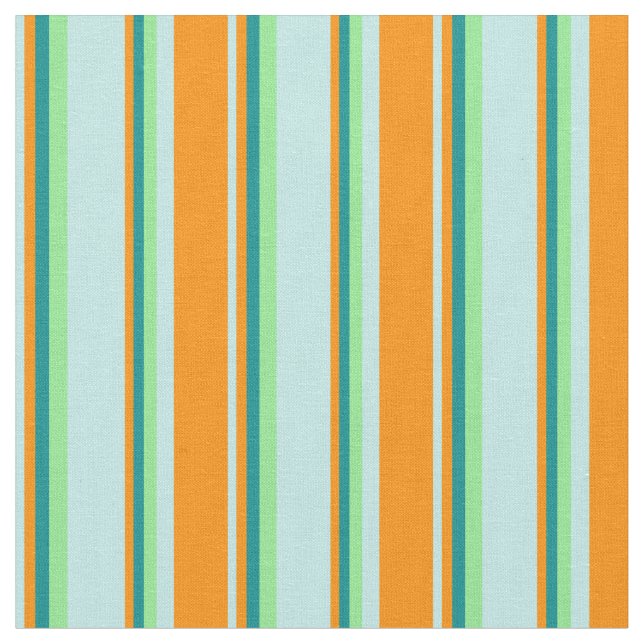 Tela Turquesa, Naranja oscuro, cian oscuro y verde clar (De cerca)