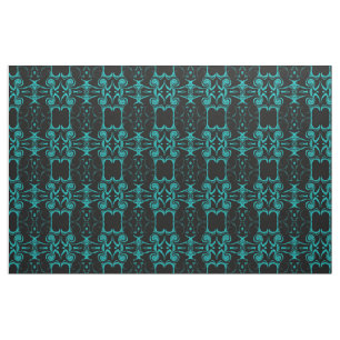 tela turquesa negra, textil de casa colorida