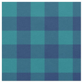 Tela Turquesa oscura y marina azul Gingham Plaid