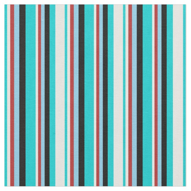 Tela Turquesa oscuro, crema de menta, rojo, azul cielo  (De cerca)