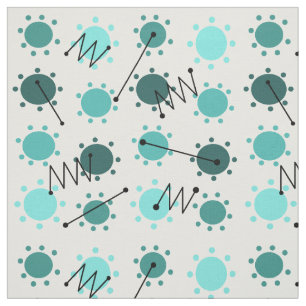 Tela Turquesa Sunshine moderno de mediados de siglo