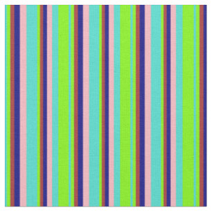 Tela Turquesa, verde, marrón, azul y rosa claro