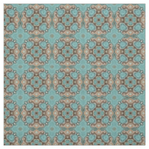 Tela Turquesa Verde Marrón Patrón de estilo Batik de Ba