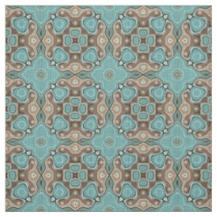 Tela Turquesa Verde Marrón Patrón de estilo Batik de Ba