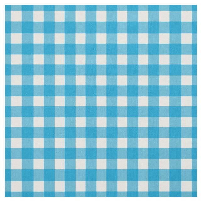 Tela Turquoise Gingham Check (Retal)