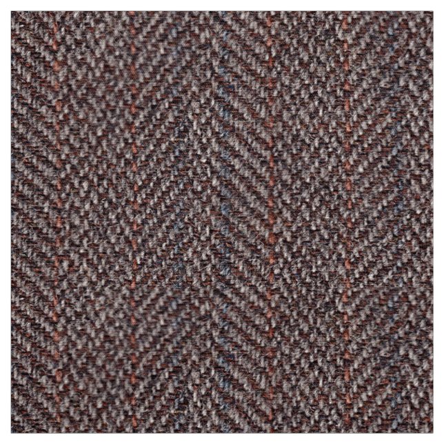 Tela Tweed de imagen marrón y azul (Retal)