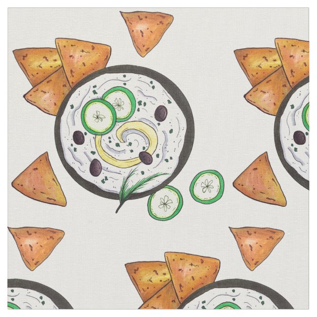 Tela Tzatziki Grasa de Meze Griega Alimentos Mediterrán (De cerca)