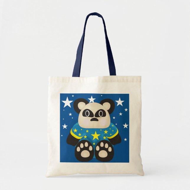 Tela Un bolso de compras lindo de la panda (Frente)