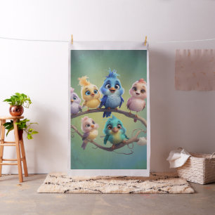 Tela Un bonito desfile de pájaros personalizados en col