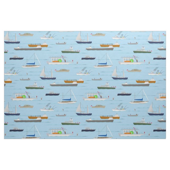 Tela Un día en el río costero del río ("Cuarto gordo" (fat quarter))