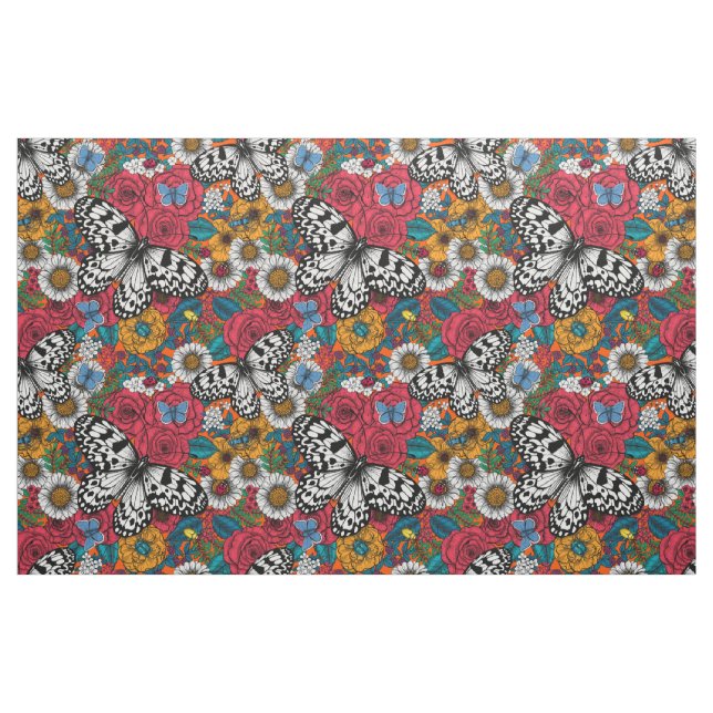 Tela Un jardín colorido ("Cuarto gordo" (fat quarter))