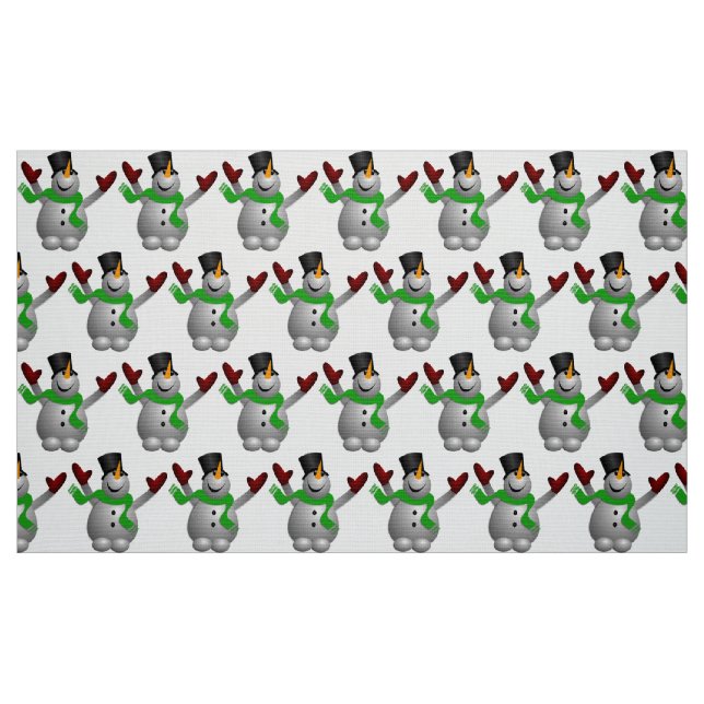 Tela Un muñeco de nieve feliz ("Cuarto gordo" (fat quarter))