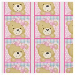 Tela Un oso dulce vestido de rosa