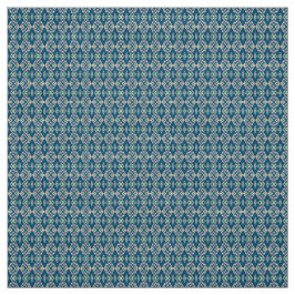 Tela Un patrón simétrico de motivos azules en un textil