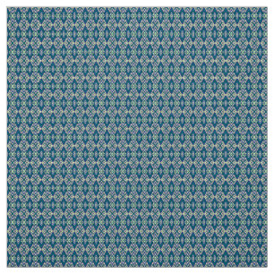 Tela Un patrón simétrico de motivos azules en un textil
