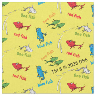 Tela Un pez dos peces patrón amarillo