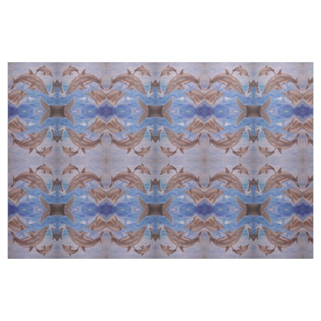 Tela Un pote de delfines juguetones ("Cuarto gordo" (fat quarter))