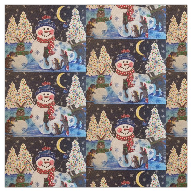 Tela "Una noche mágica en la nieve" (Retal)