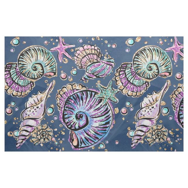 Tela Underwater Blue Luxe | Caminata de Oro Pastel ("Cuarto gordo" (fat quarter))