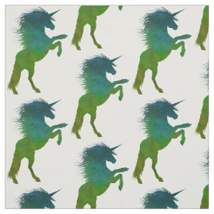 Tela Unicornio azul y verde