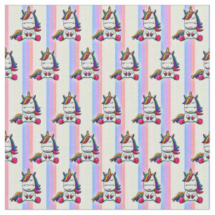 Tela Unicornio bebé con fondo arcoiris