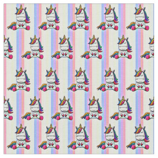 Tela Unicornio bebé con fondo arcoiris