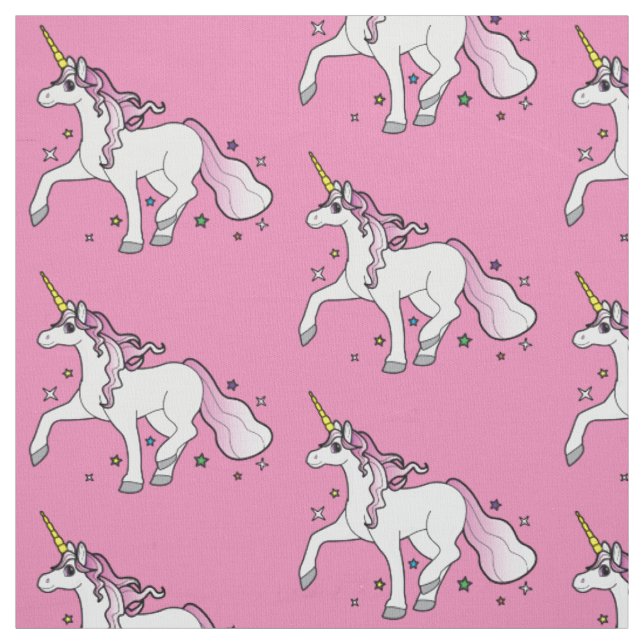 Tela Unicornio que trota a través de las estrellas (Retal)