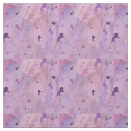 Tela unicornio rosa y púrpura y diseño estrella-