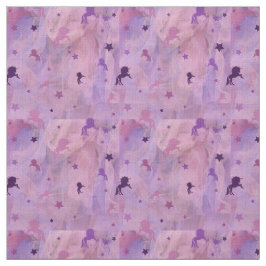 Tela unicornio rosa y púrpura y diseño estrella-