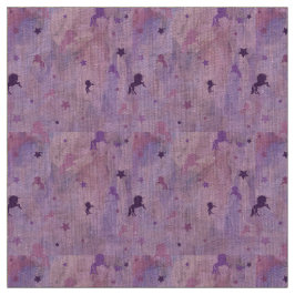 Tela unicornio rosa y púrpura y diseño estrella-