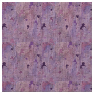 Tela unicornio rosa y púrpura y diseño estrella-