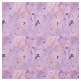 Tela unicornio rosa y púrpura y diseño estrella-