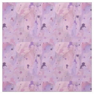 Tela unicornio rosa y púrpura y diseño estrella-