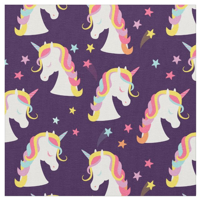 Tela Unicornios y estrellas (De cerca)