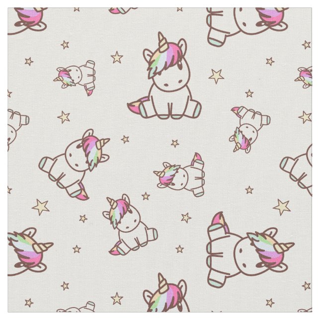 Tela Unicornios y estrellas (De cerca)