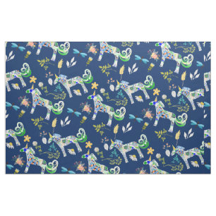 Tela Unicornios y libélulas fantasiosas