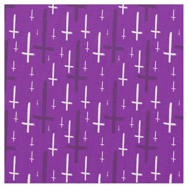 Tela upside down inverted cross purple (De cerca)