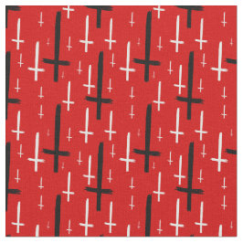 Tela  upside down inverted cross red black