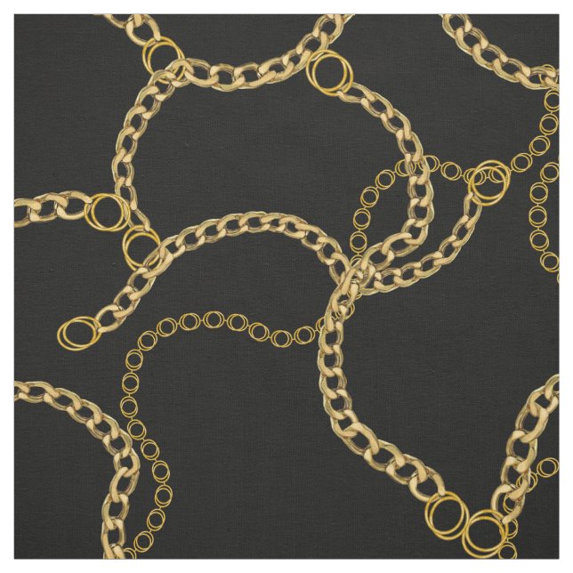 Tela Urban Gold Chains Streetstyle Pattern  (Retal)